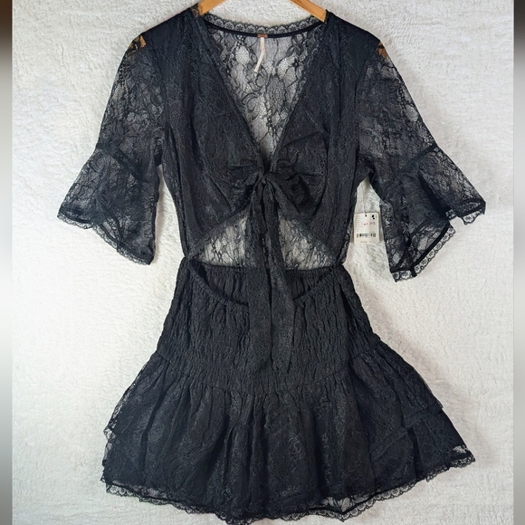 Free People Black Lace Chemise Set - Picture 3 of 6